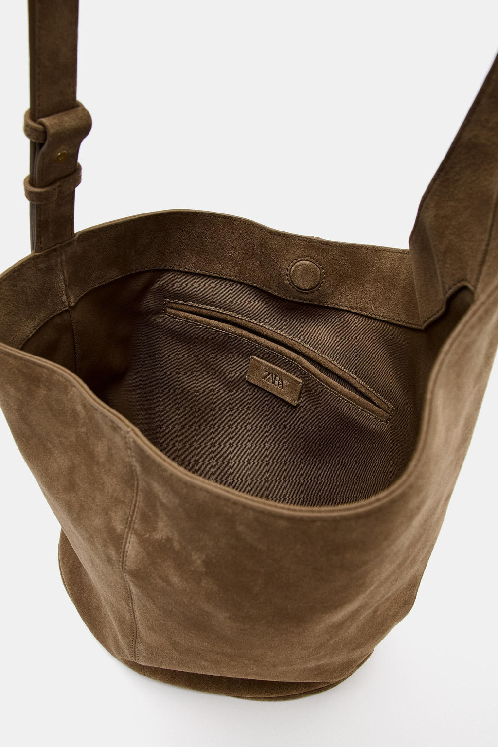 ASYMMETRIC LEATHER BUCKET BAG - Zara фото 8