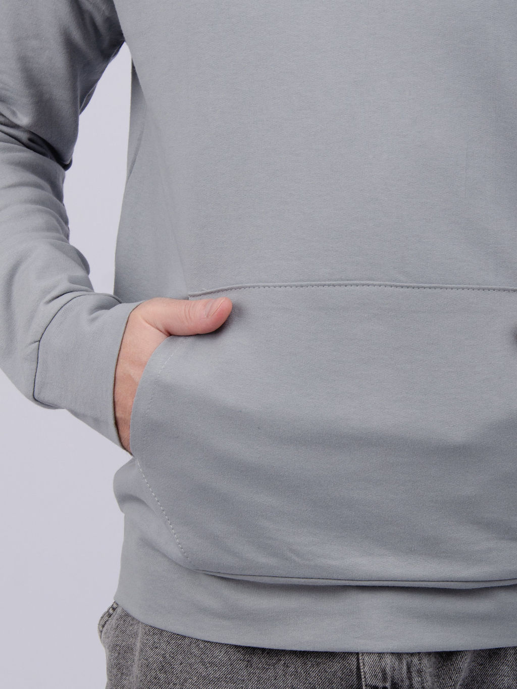 Худи "СМ-10" светло-серое, футер 2-х нитка