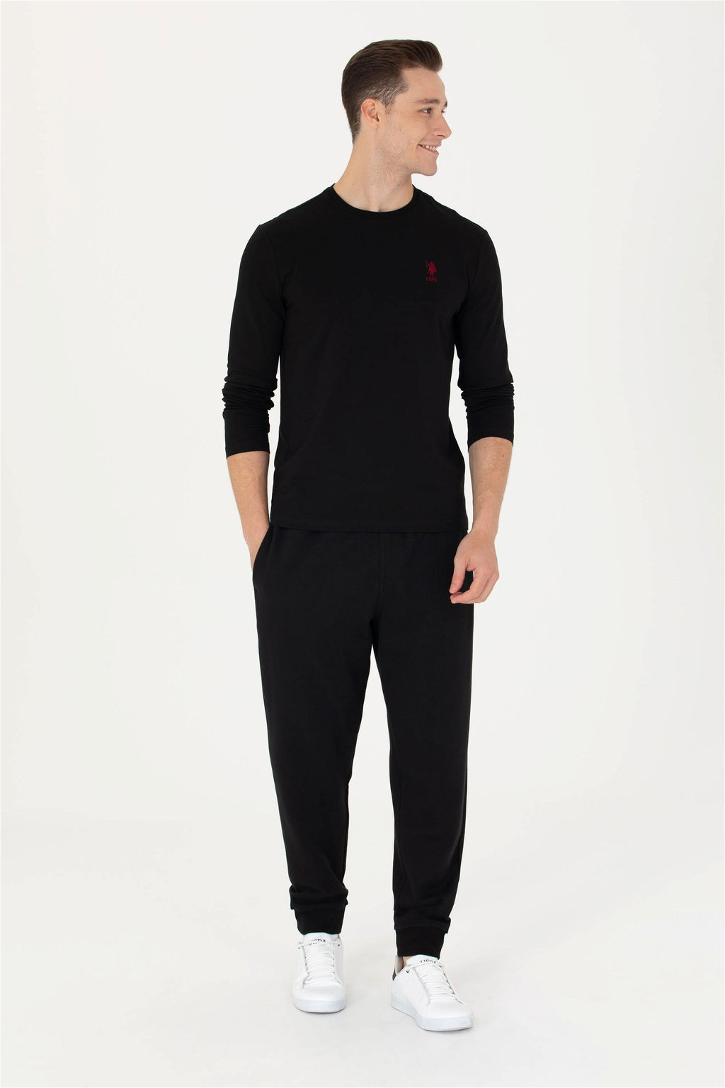 U. S. Polo Assn / Мужской черный базовый свитшот - U.s. polo assn фото 3