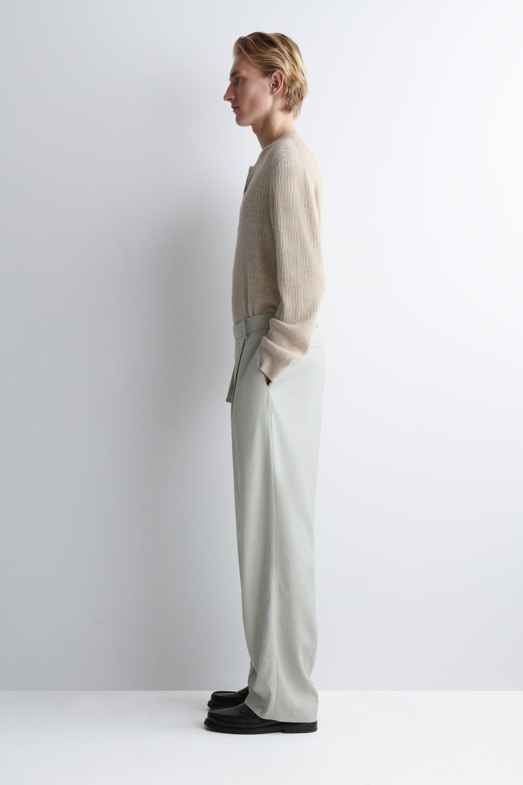 PANTAL?N WIDE LEG CON CINTUR?N EN MEZCLA DE LINO - H&m фото 6