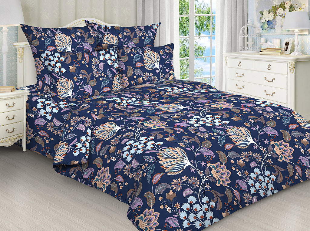 Постельное белье из бязи 3018 2 спальный с евро простыней