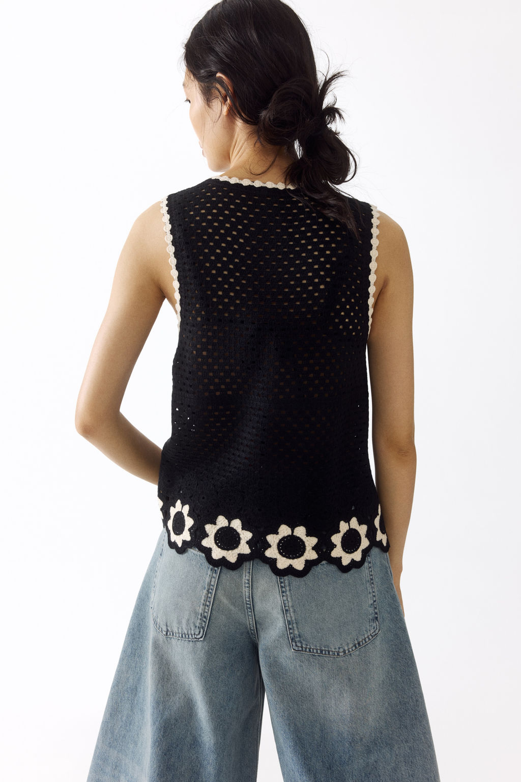 Crochet-look hole-knit top - H&m фото 3