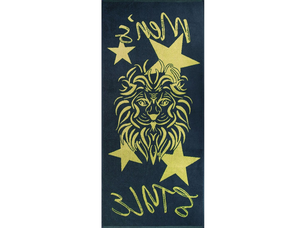 6с102.411ж1 Стиль льва (т.серый1) Полотенце махровое 67х150см