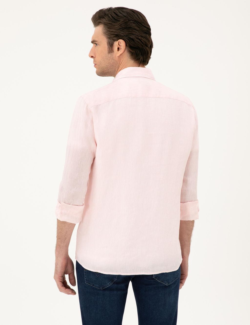 Pembe Regular Fit %100 Keten G_mlek