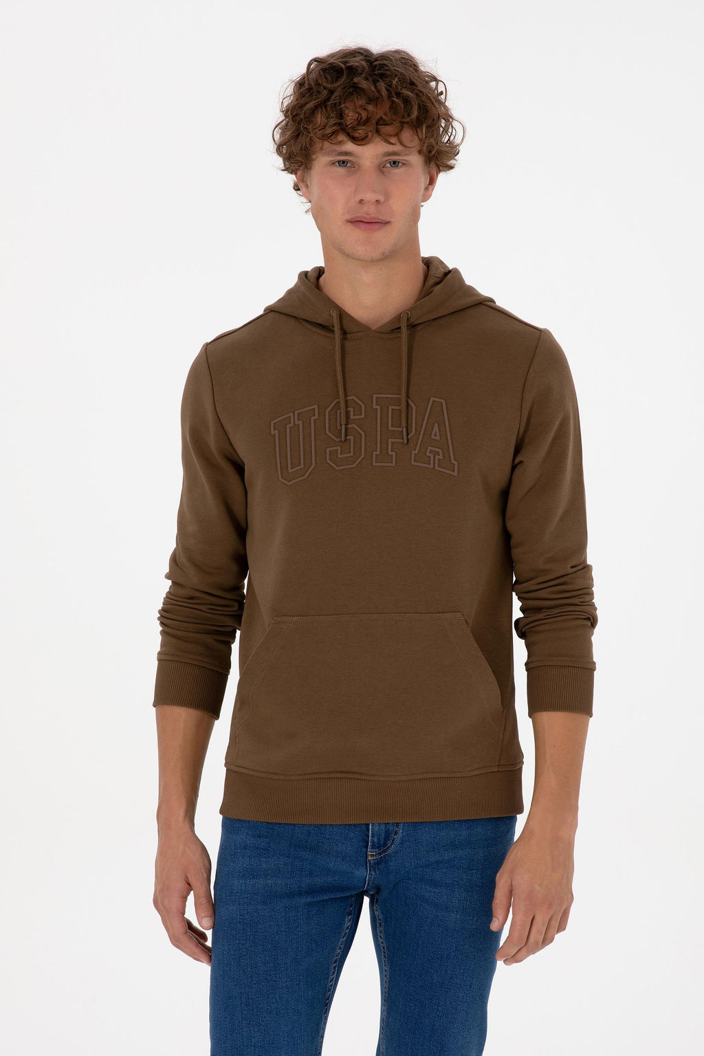 Erkek Haki Basic Sweatshirt Sepette S_rpriz _ndirim
