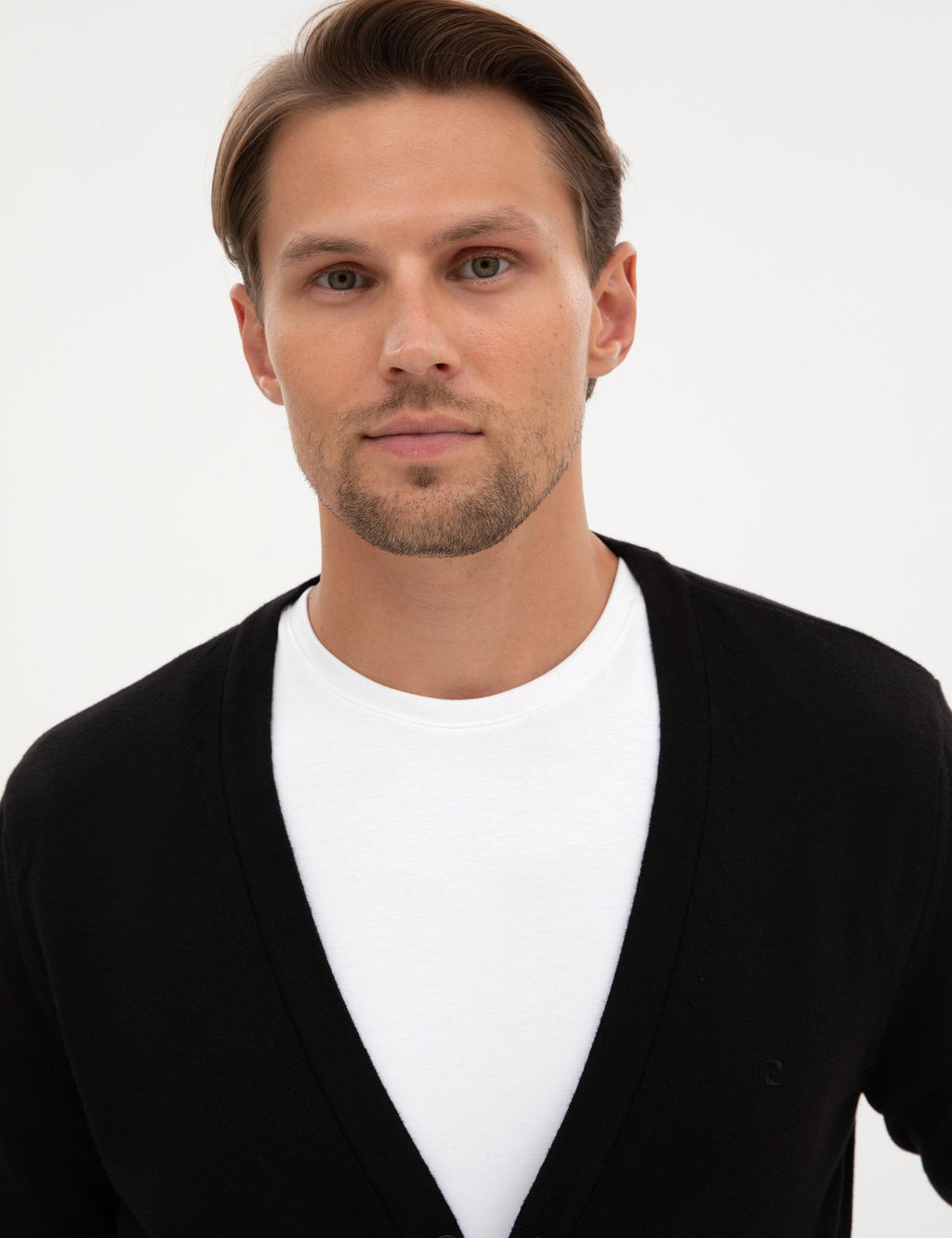 Siyah Slim Fit Basic D__meli Triko H_rka - Pierre cardin фото 2