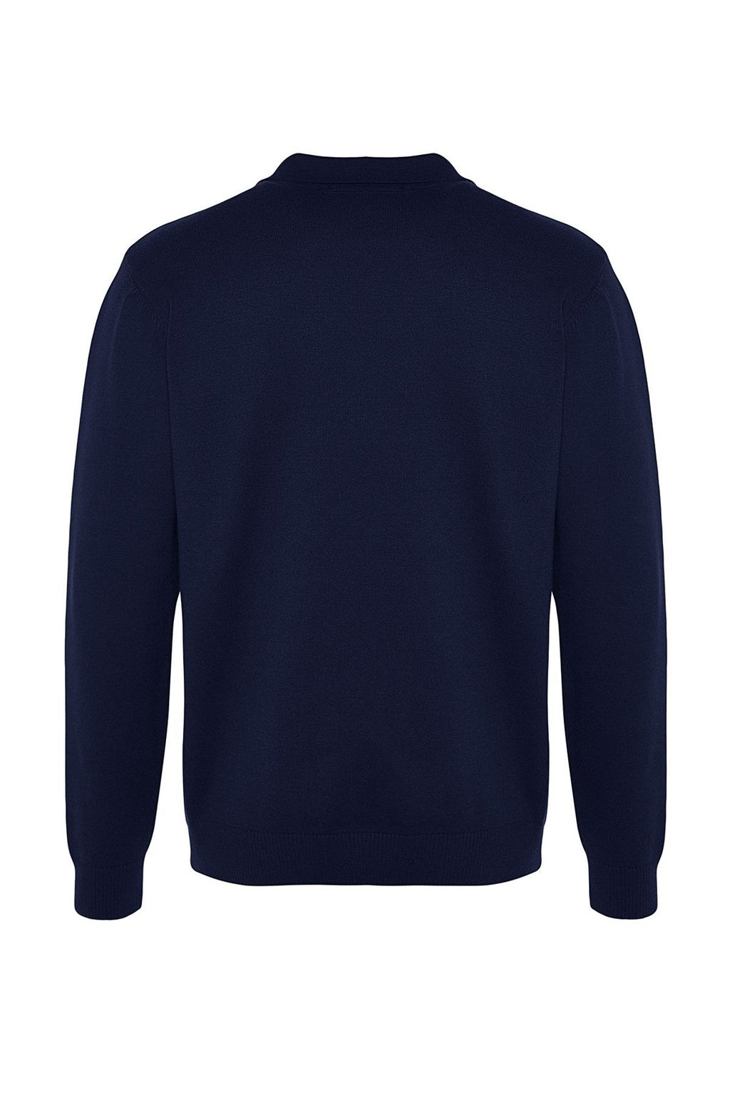 Lacivert Erkek Regular Polo Yaka Duz Triko Kazak TMNAW24KZ00067