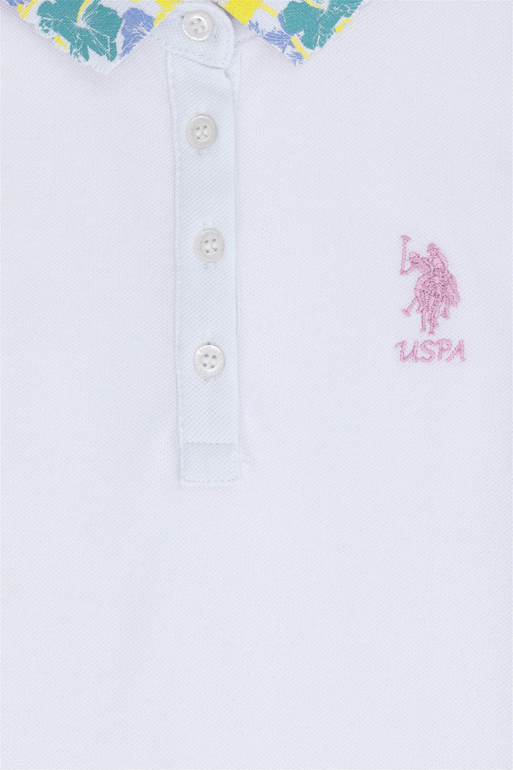 U. S. Polo Assn Белая базовая футболка с воротником-поло для девочек - U.s. polo assn фото 4
