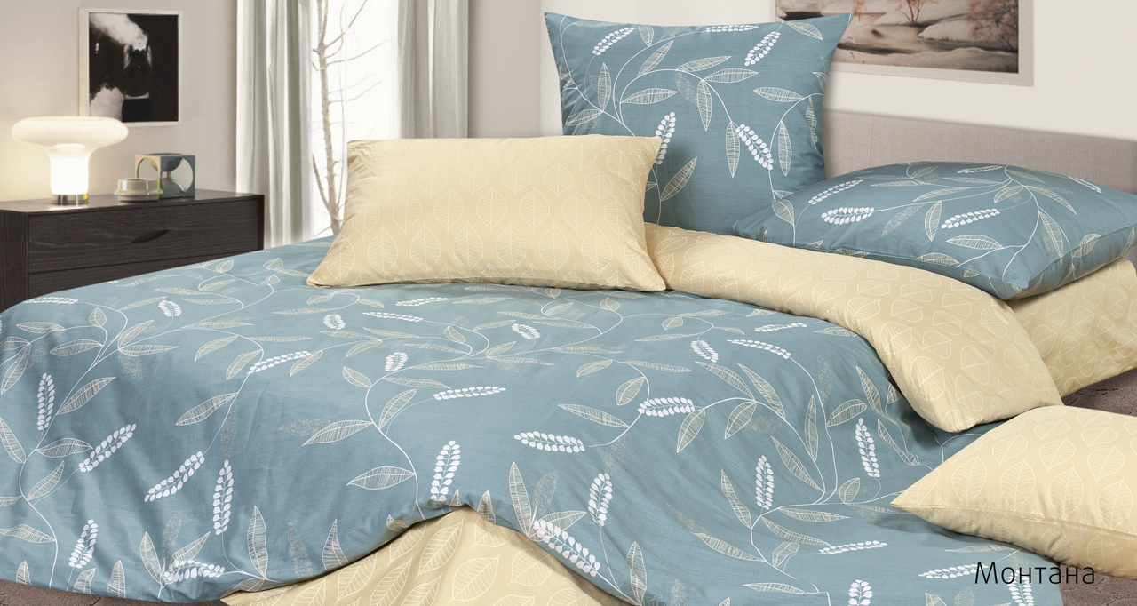 Постельное белье Монтана Евро (простыня на резинке 160*200 см) + 4 наволочки - Ecotex фото 2