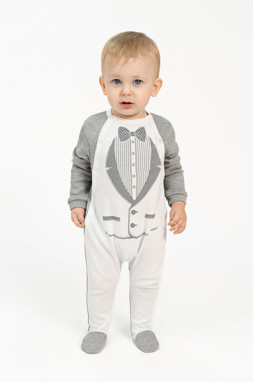 Комбинезон ясельный серый бабочка