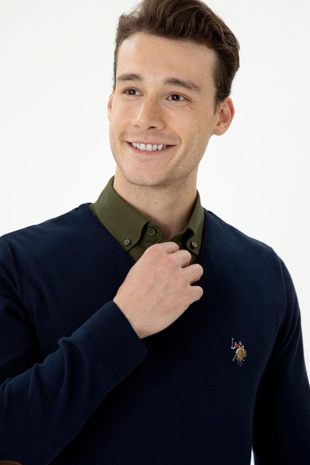 U. S. Polo Assn Мужской темно-синий базовый свитер - U.s. polo assn фото 2