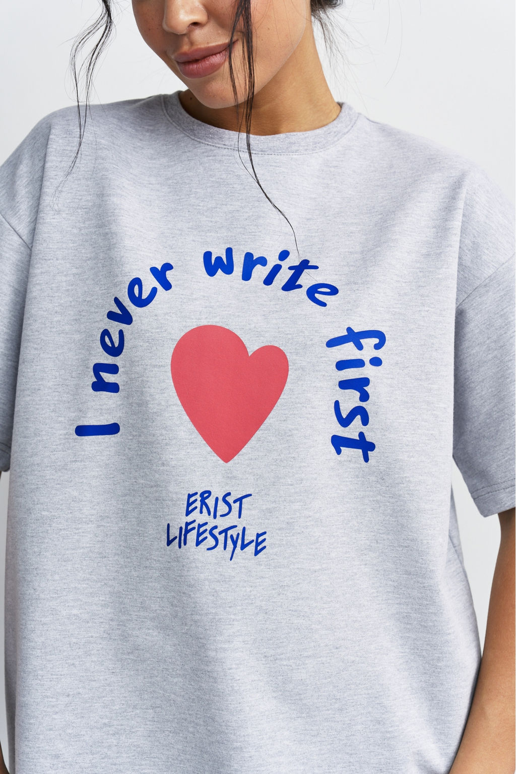 Футболка Никогда не пишу первой Серый меланж - Erist store фото 3