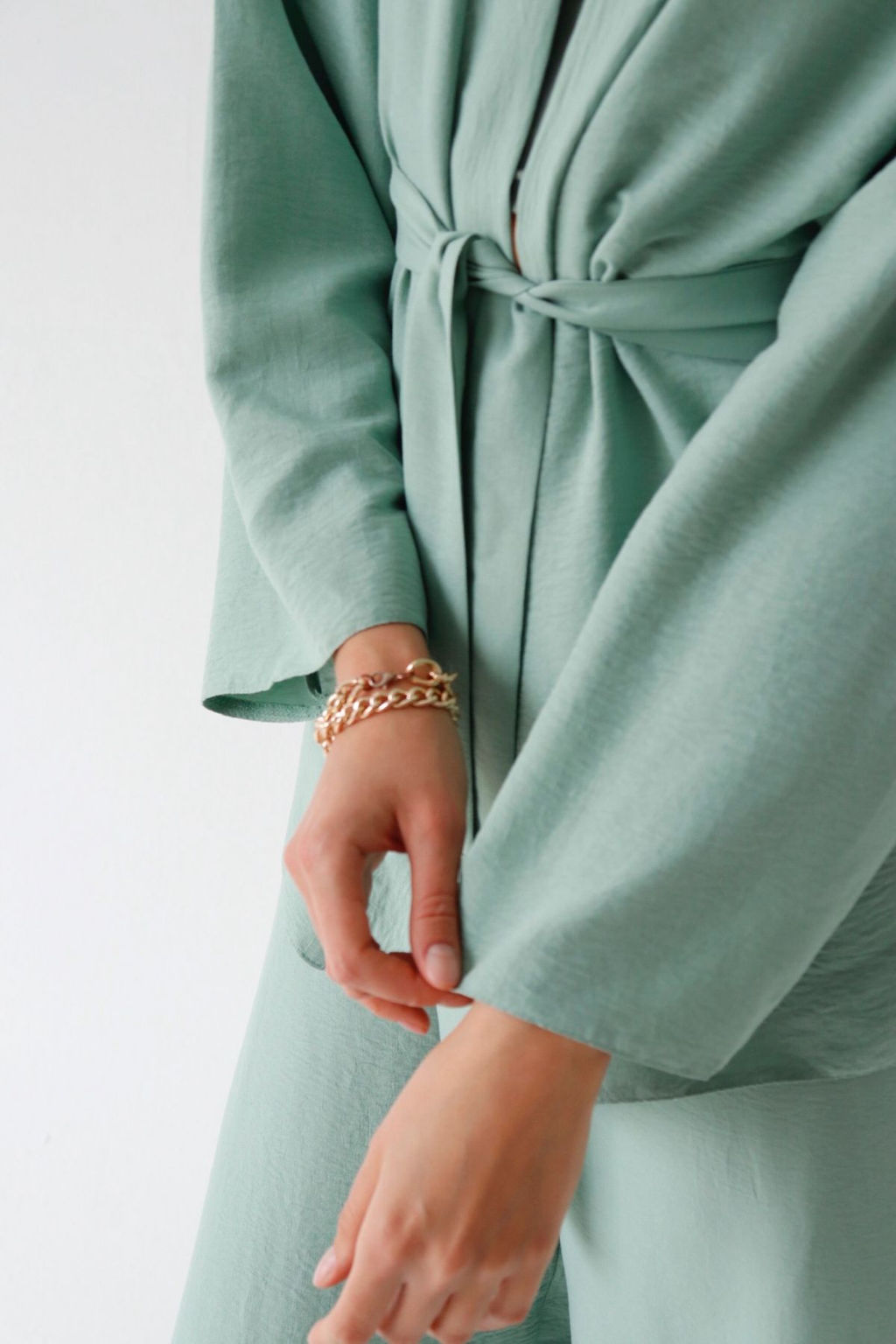 9363 Костюм из кимоно и брюк-палаццо в цвете мята - Martichelli фото 16