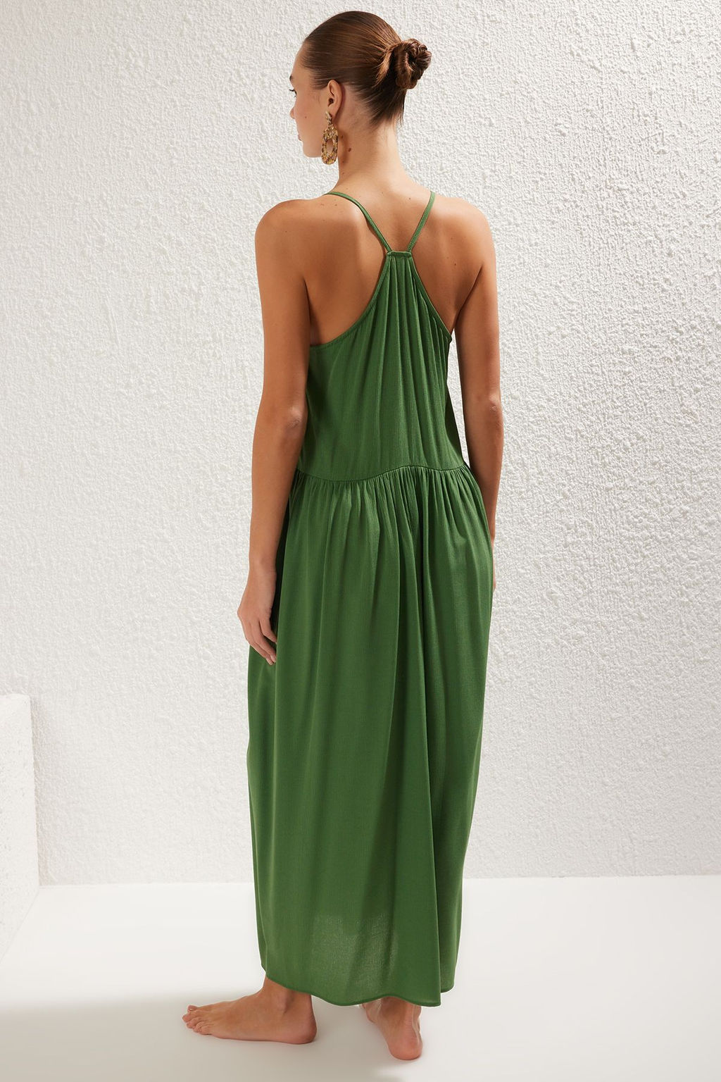 Ekru Dokuma Aksesuar Detayl? Maxi Plaj Elbise TBESS25EL00060 - Trendyolmilla фото 11