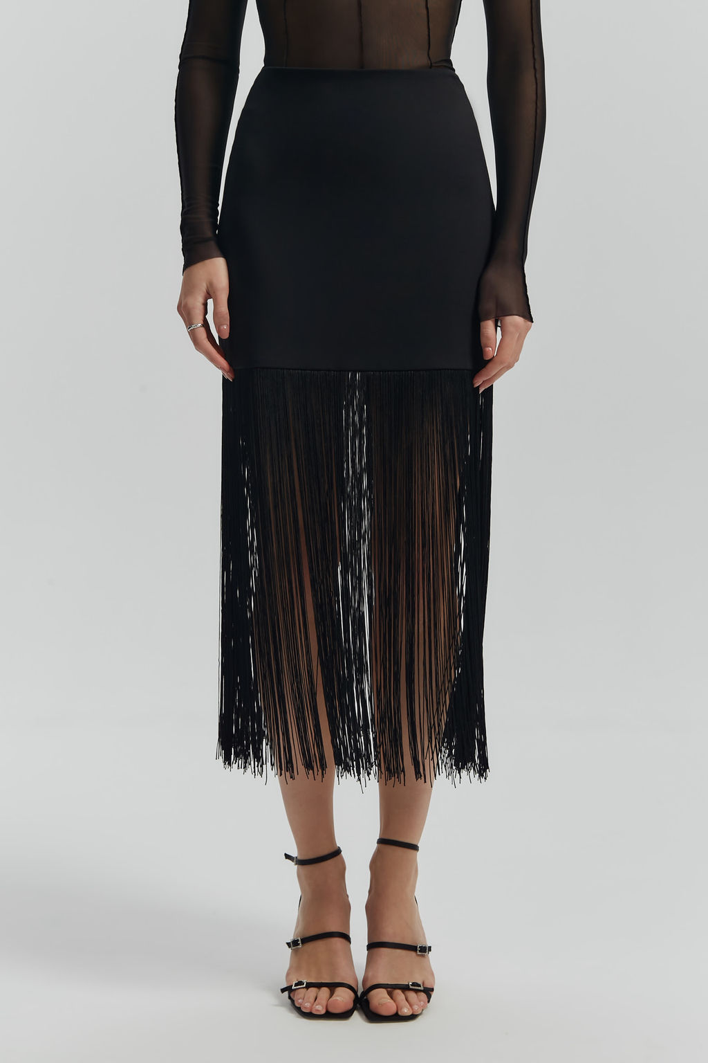 Юбка мини с бахромой из трикотажа - Mollis фото 2