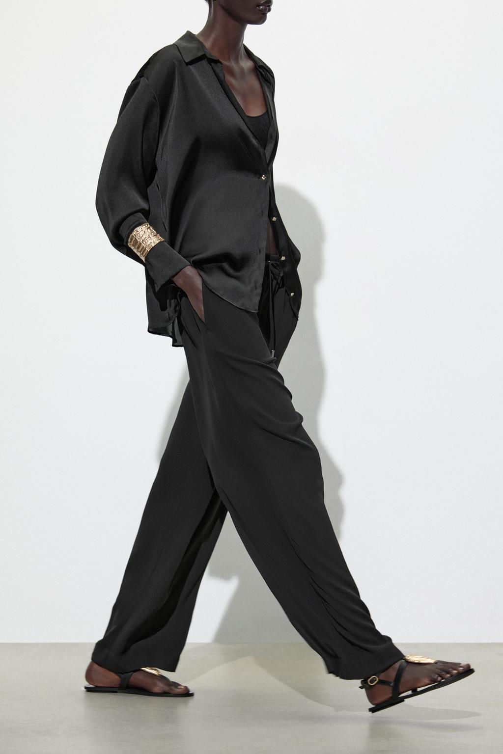 FLOWING PYJAMA-STYLE TROUSERS - Zara фото 3