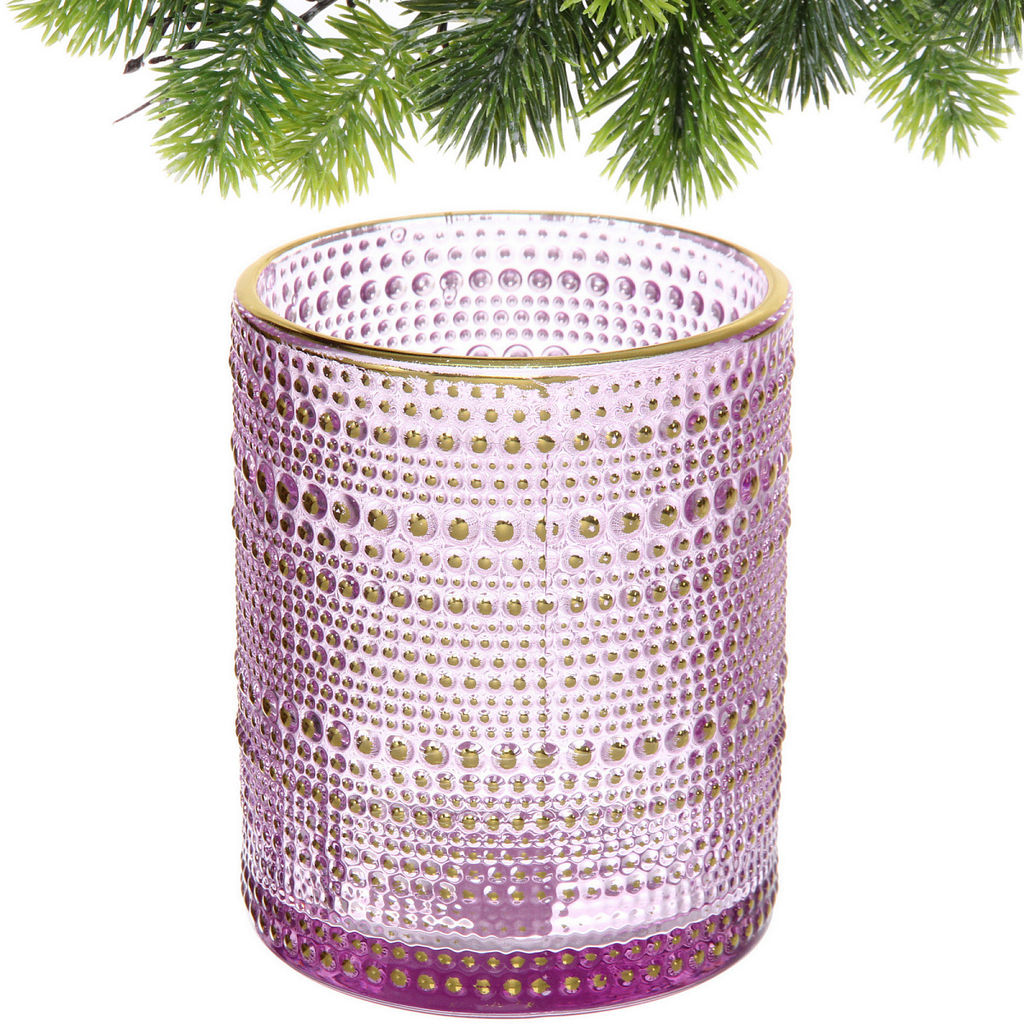 Цена за 4 шт. Подсвечник "Хрустальный блеск" 10*12,5 см, Лаванда