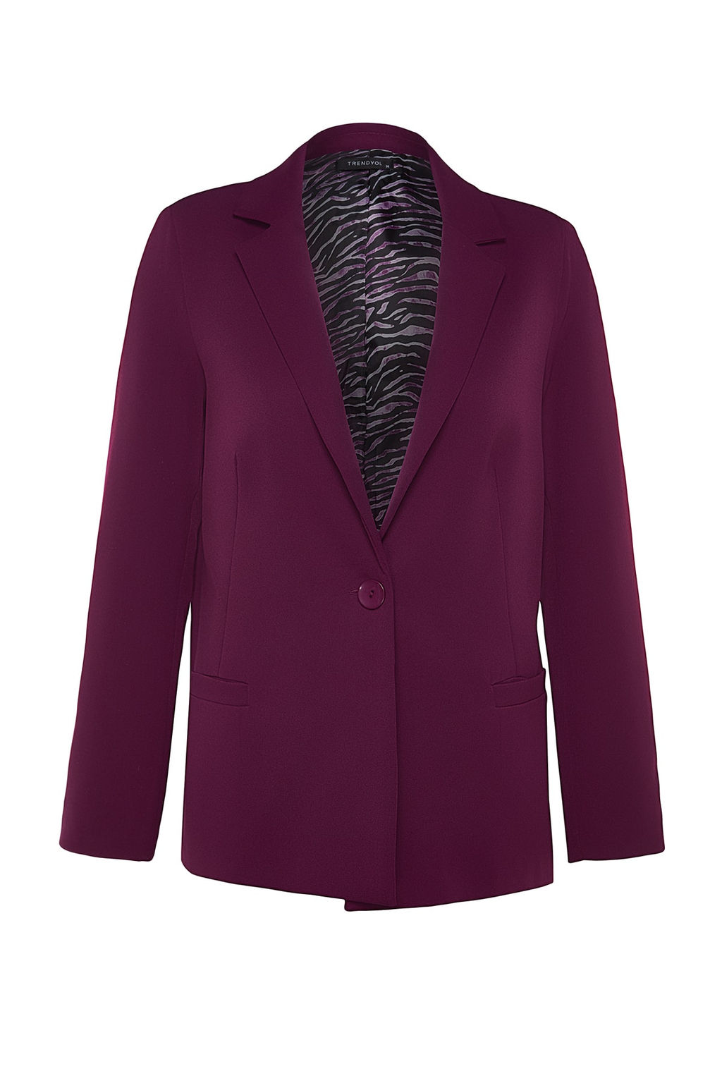 Koyu Mor Regular Astar Detayl? Dokuma Blazer Ceket TWOAW20CE0316