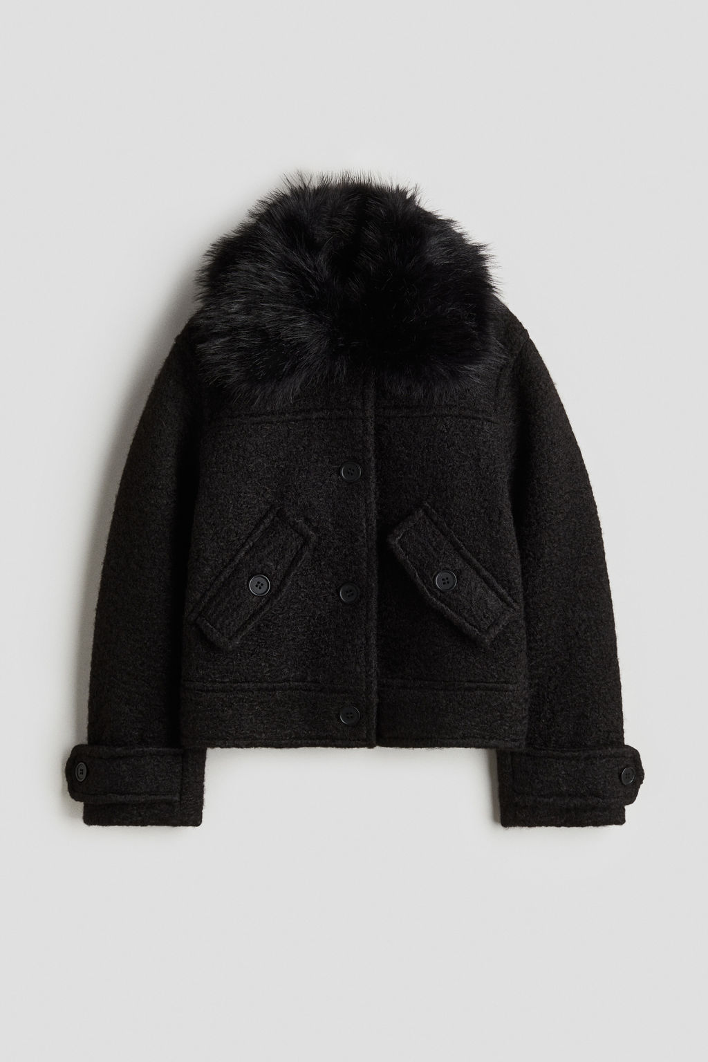 Chaqueta con cuello efecto pelo