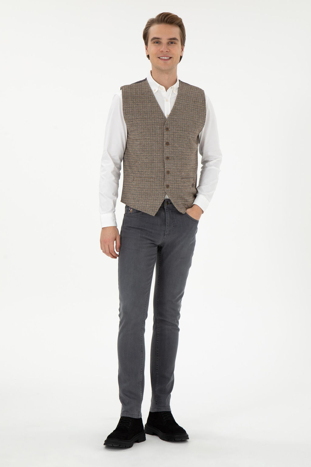 Мужской вязаный кардиган антрацитового цвета Неожиданная скидка в корзине - U.s. polo assn фото 4