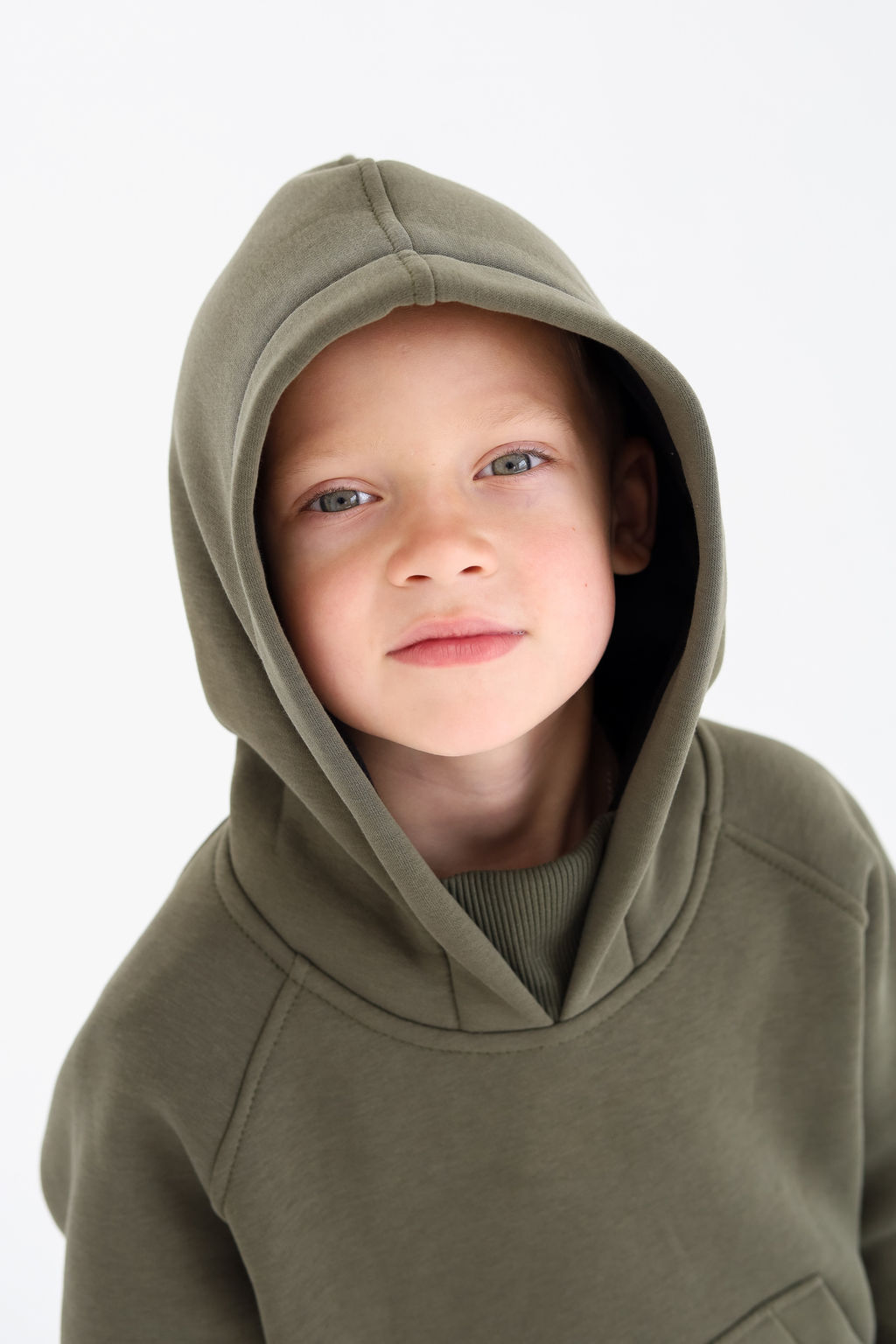 Худи удлиненное с начесом, хаки - Inzibe фото 6