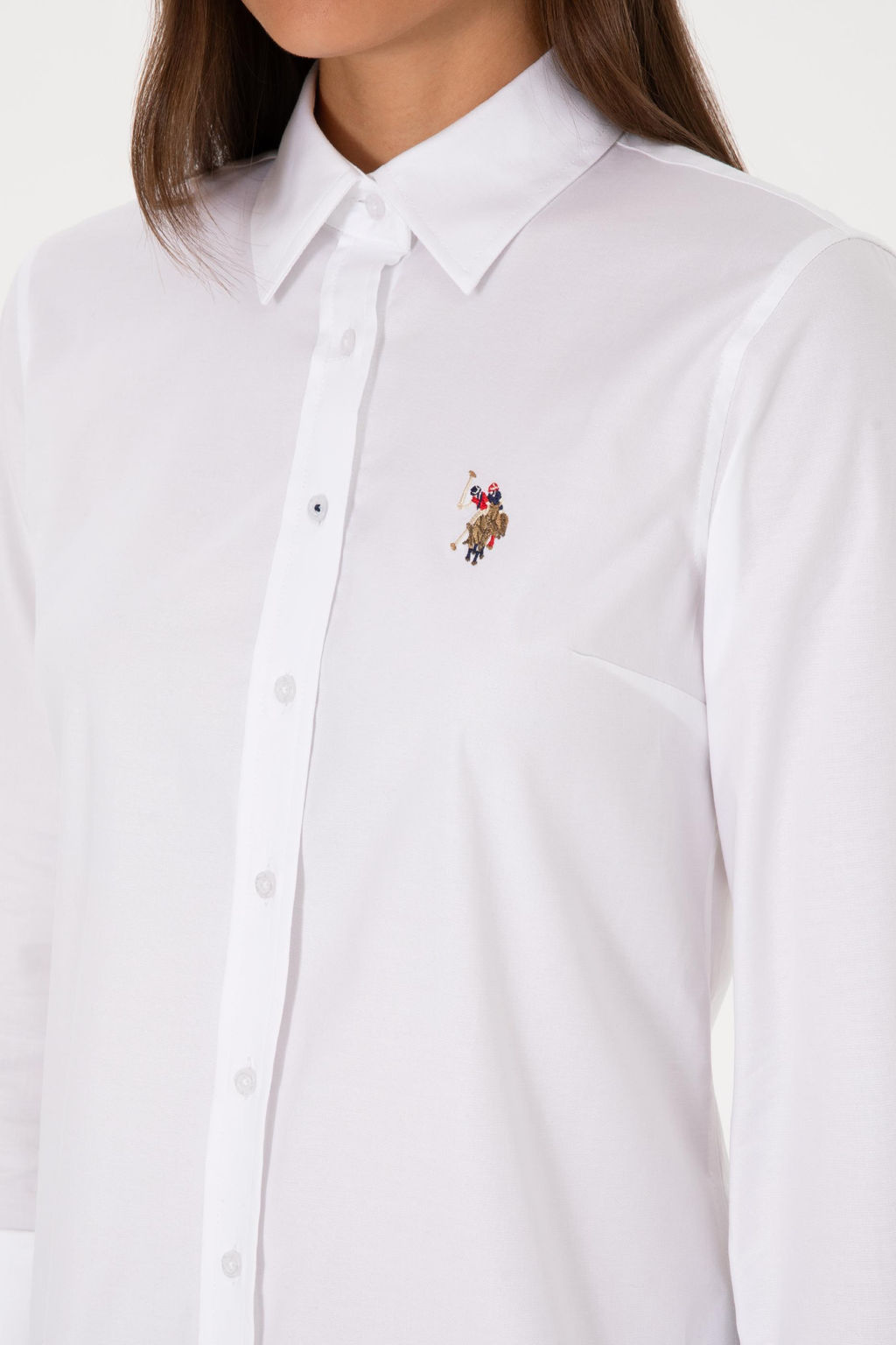 Kad_n Beyaz Uzun Kollu Basic G_mlek Sepette S_rpriz _ndirim - U.s. polo assn фото 7