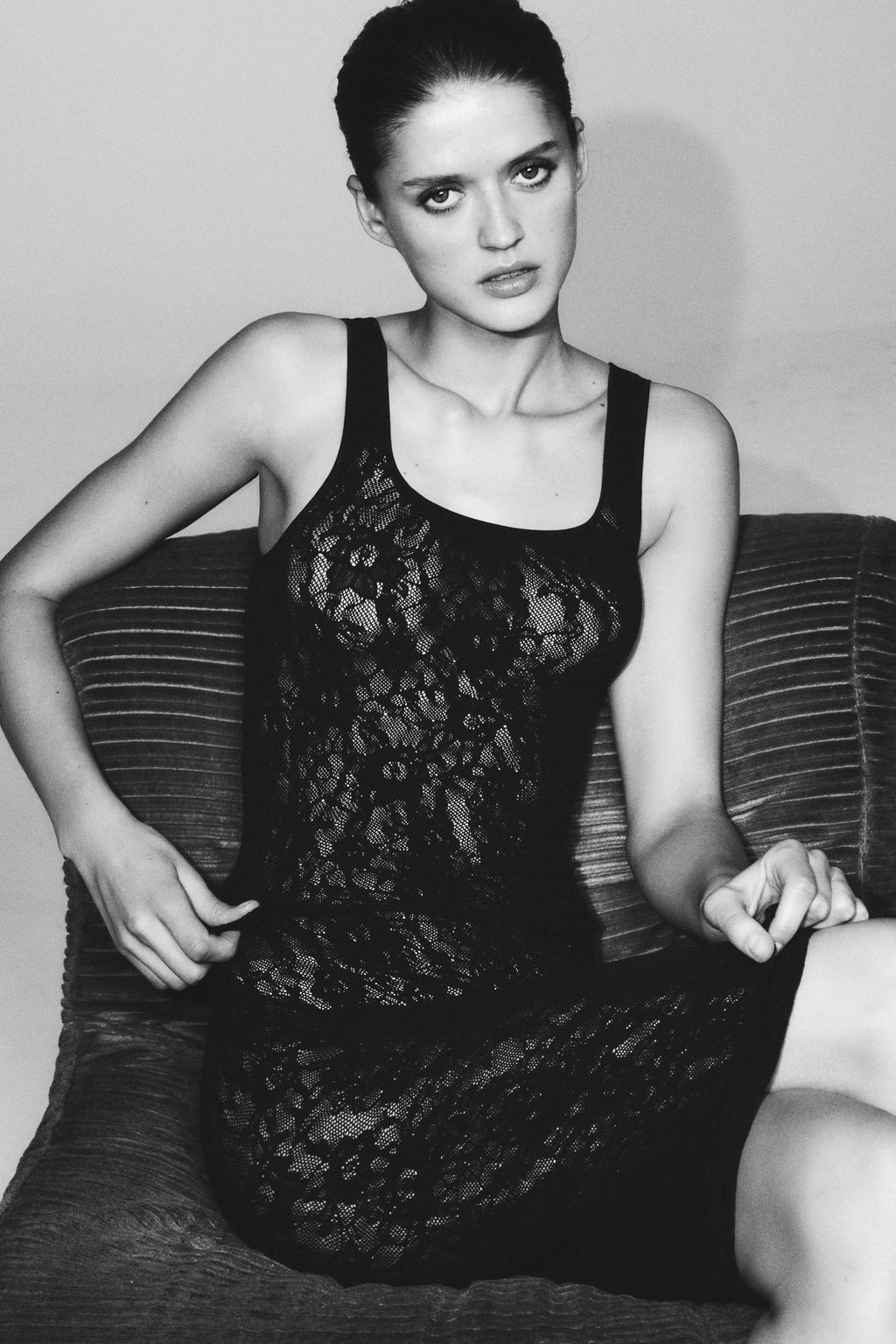 SEAMLESS LACE STRAPPY DRESS - Zara фото 3