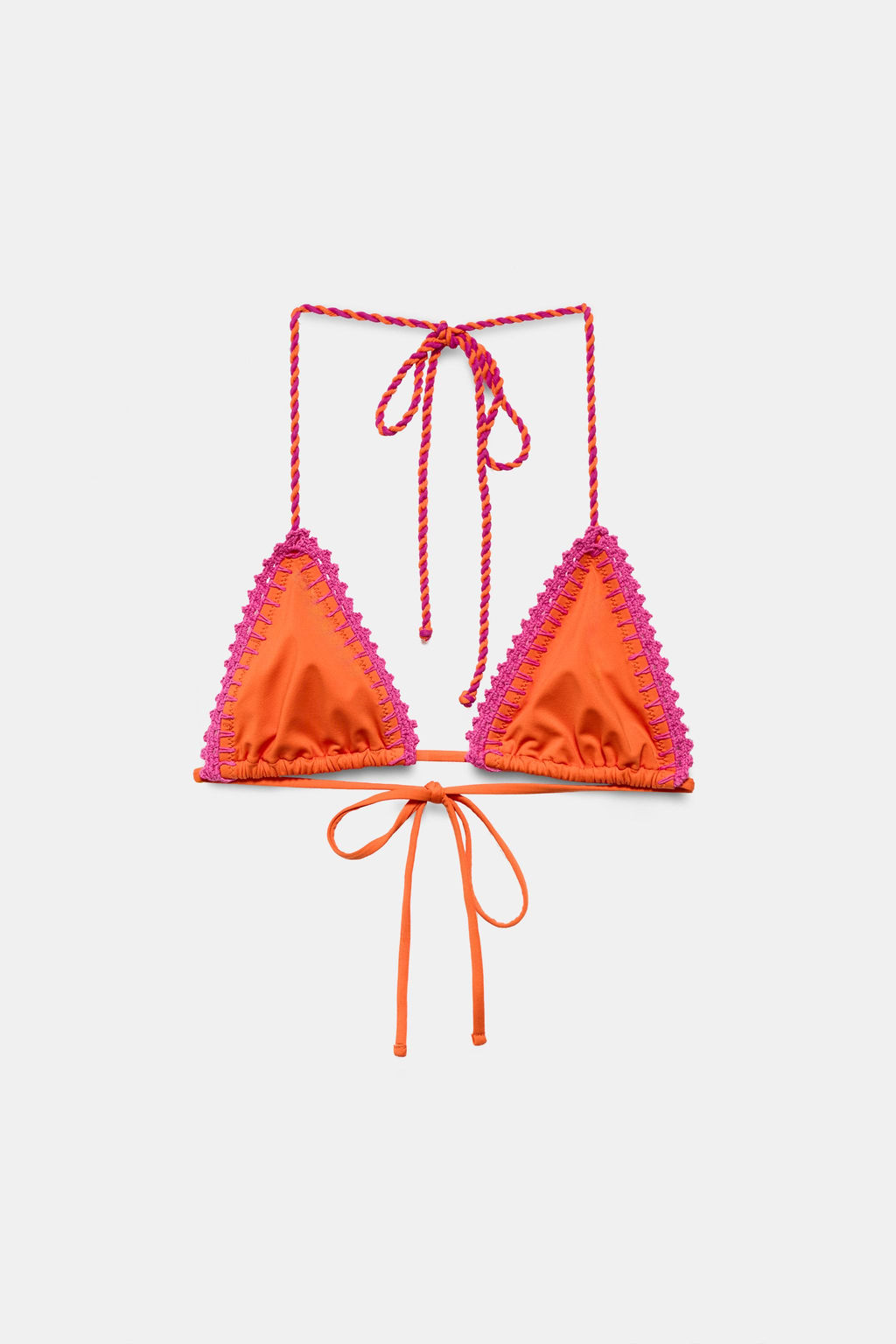 TOP BIKINI TRIANGULAR CROCHET / Naranja - Zara фото 4