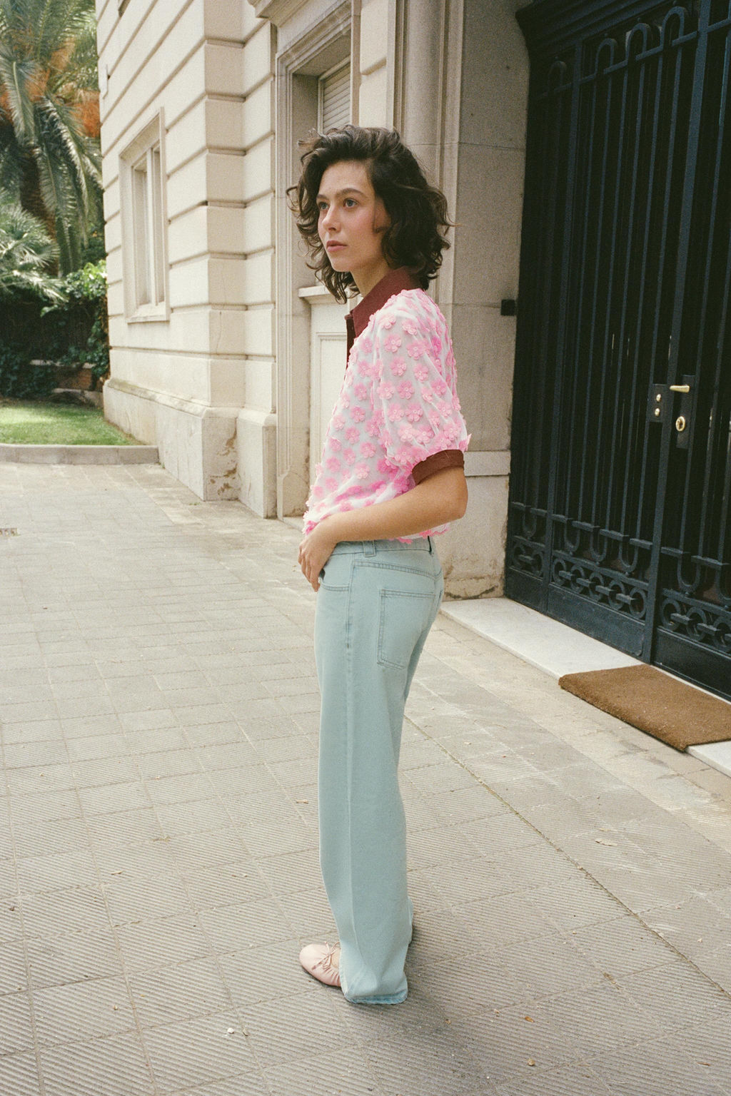 BLUSA ESTRUCTURA FLORES / Rosa - Zara фото 4