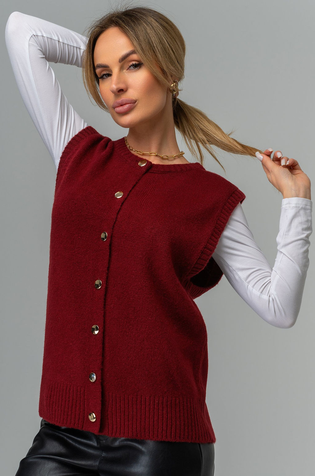 Женский вязаный жилет Happyfox