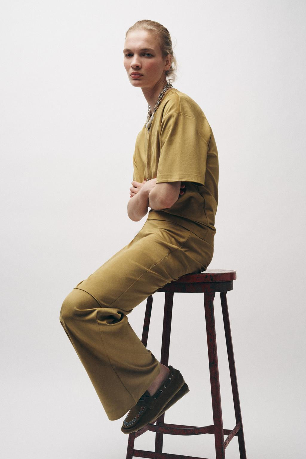 FAUX SUEDE TROUSERS - Zara фото 15