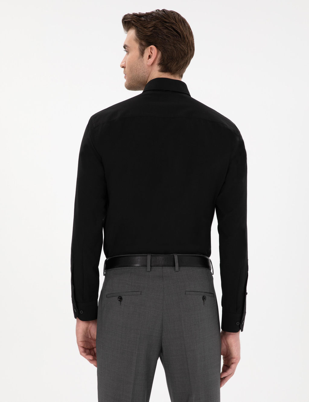 Siyah Regular Fit Uzun Kollu Basic G_mlek