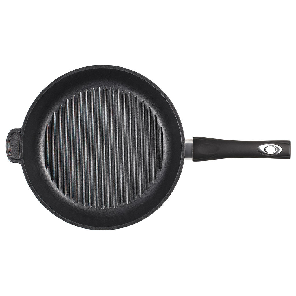 Сковорода-гриль с тефлоновым покрытием д28см Классик, h7см, s0,4см, ручка из термостойкого пластика (Россия) - Домашняя мода фото 2