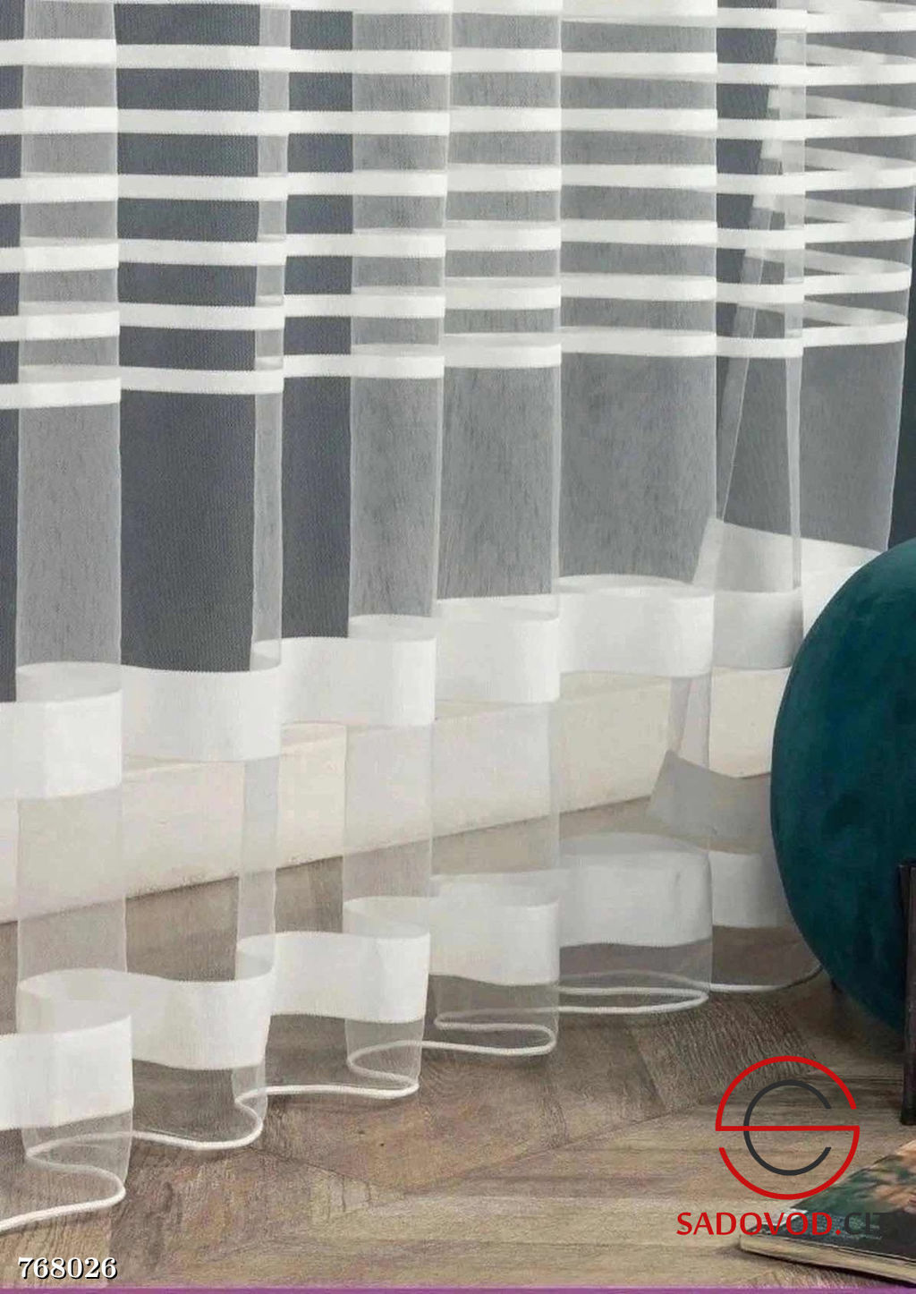 Тюль прозрачная в полоску