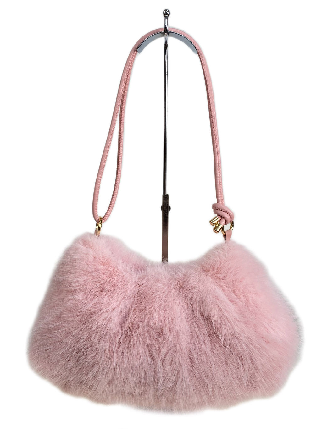 Женская сумка из искусственного меха, цвет розовый - Greta фото 2