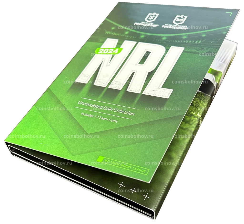 Набор из 17 монет 1 доллар 2024 года Австралия Национальная лига регби (в альбоме)