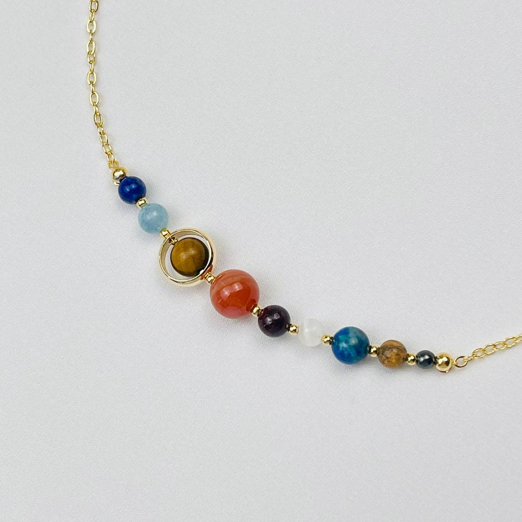 Колье на цепочке "9 планет" из Самоцветов 38 см +