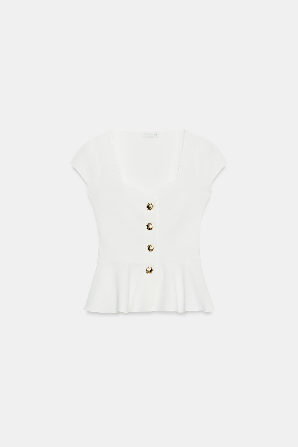 TOP PEPLUM BOTONES / Blanco roto - Zara фото 7