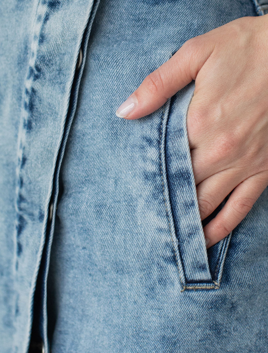 Юбка Vilatte джинсовая на запах синий  фото 5