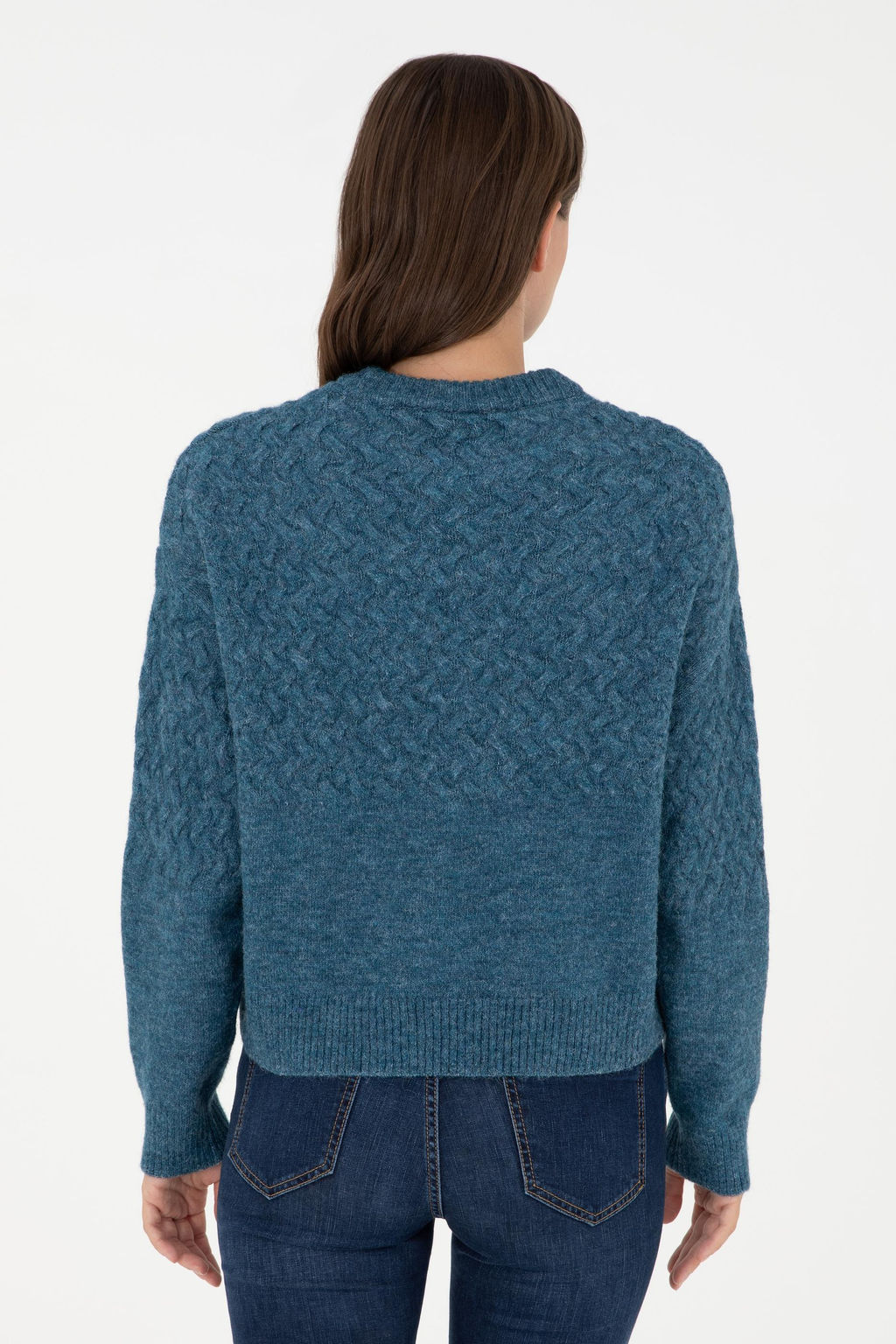 Женский свитер с круглым вырезом цвета индиго меланжевого цвета Неожиданная скидка в корзине - U.s. polo assn фото 5