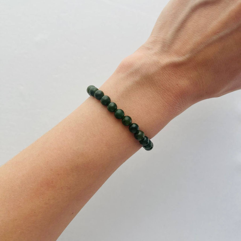 Браслет из зелёного Нефрита 17 см