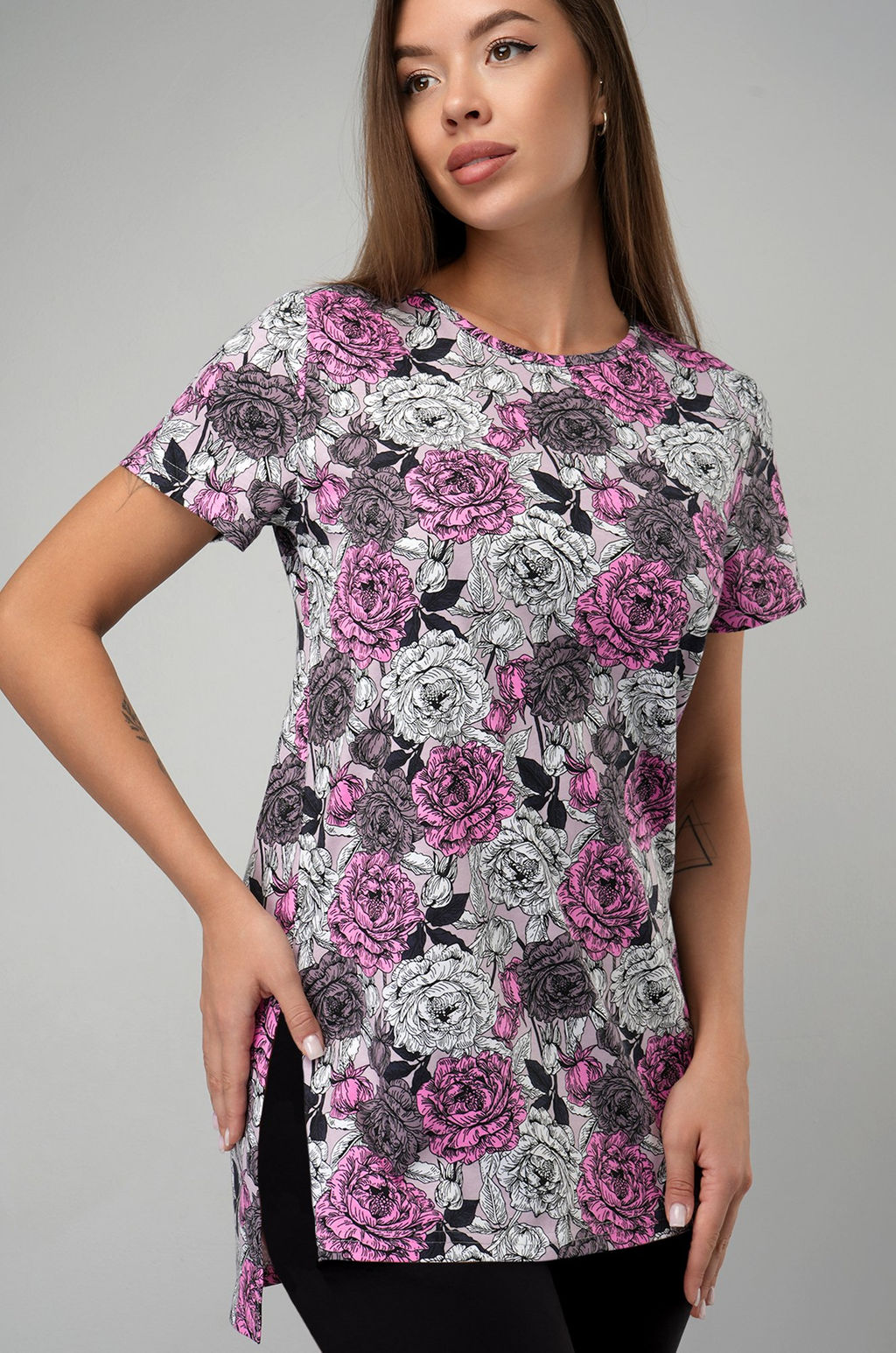 Удлиненная женская футболка с разрезами Happyfox - Happy fox фото 4