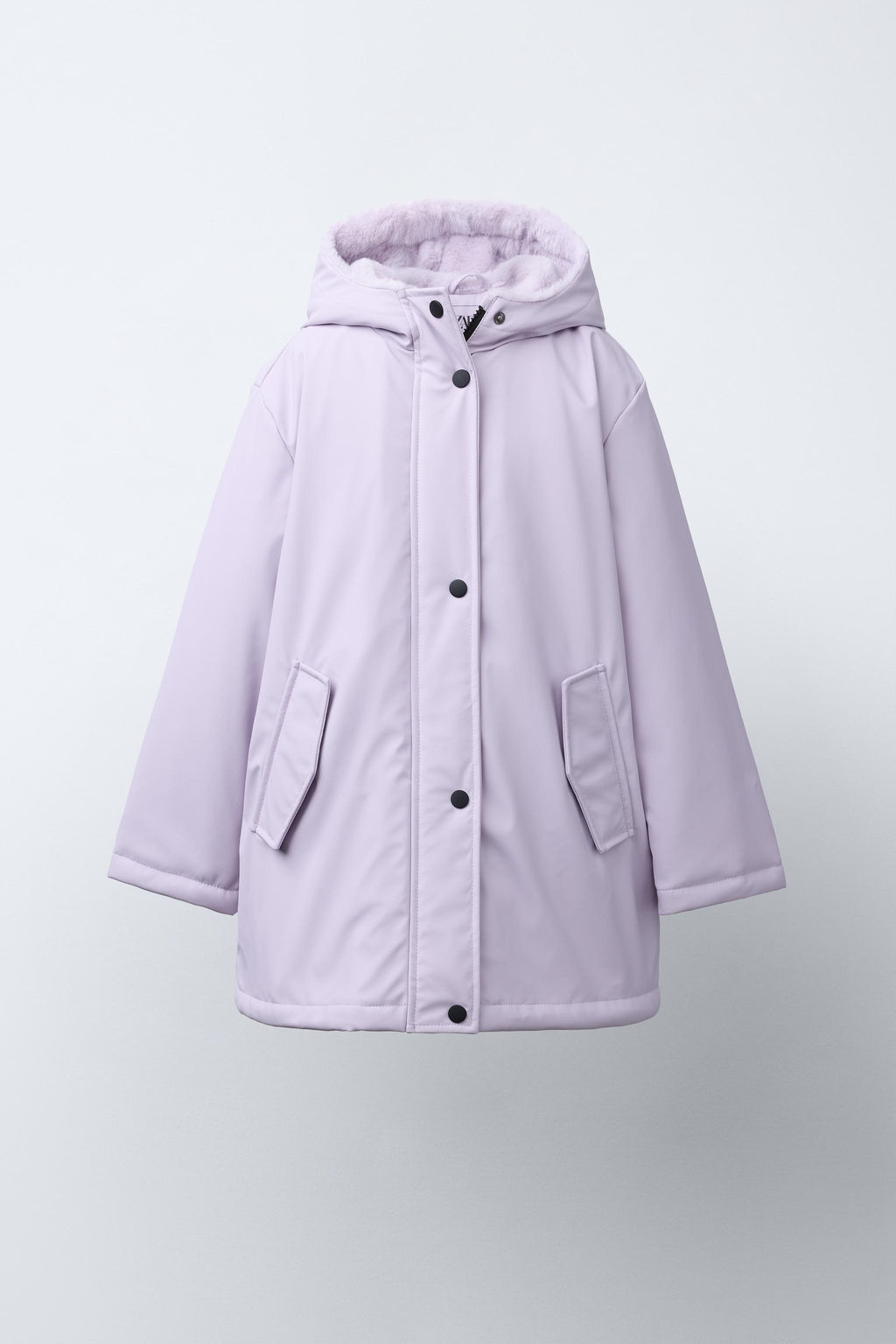 RUBBERISED WATER-RESISTANT JACKET WITH FAUX FUR