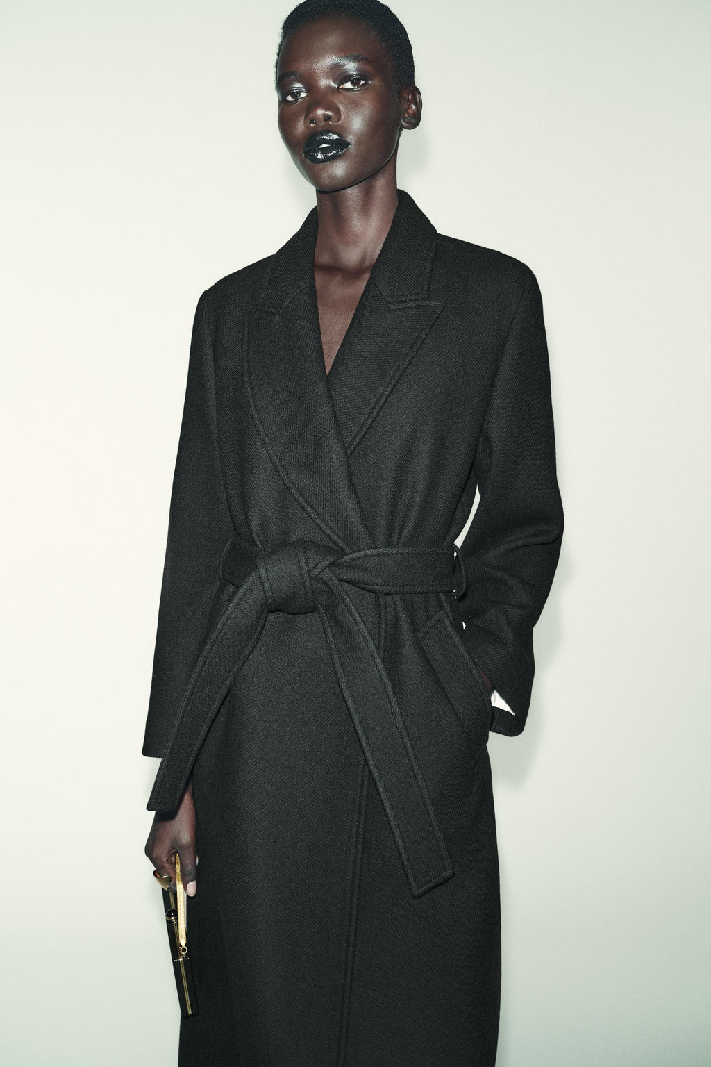 LONG WOOL COAT WITH BELT - Zara фото 13