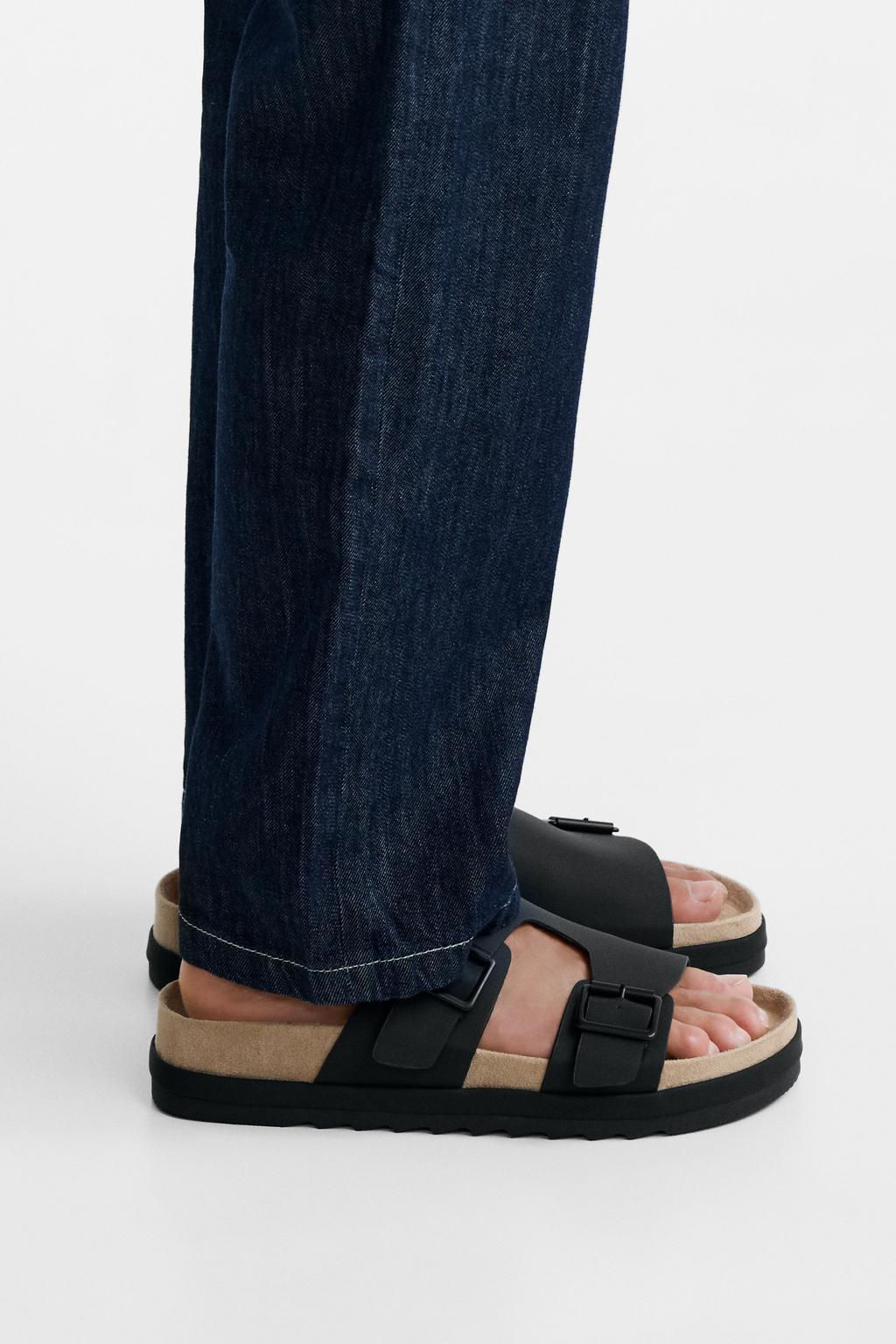 RUBBERISED DOUBLE-STRAP SANDALS - Zara фото 2