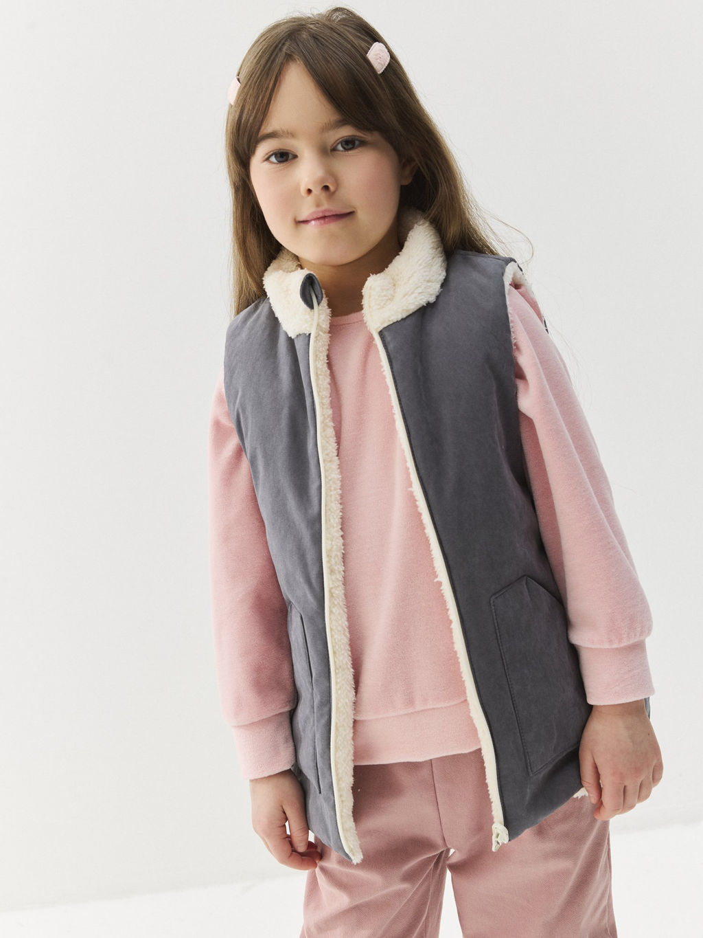 Жилет стеганый на молнии двухсторонний Темный шоколад - Bungly фото 8