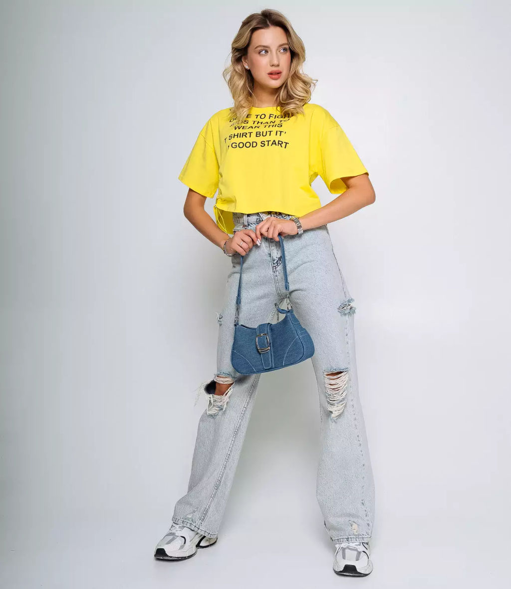 Кроп-топ #КТ2205, жёлтый