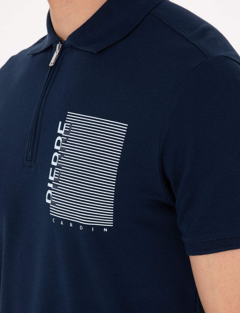 Lacivert Slim Fit Polo Yaka Ti__rt