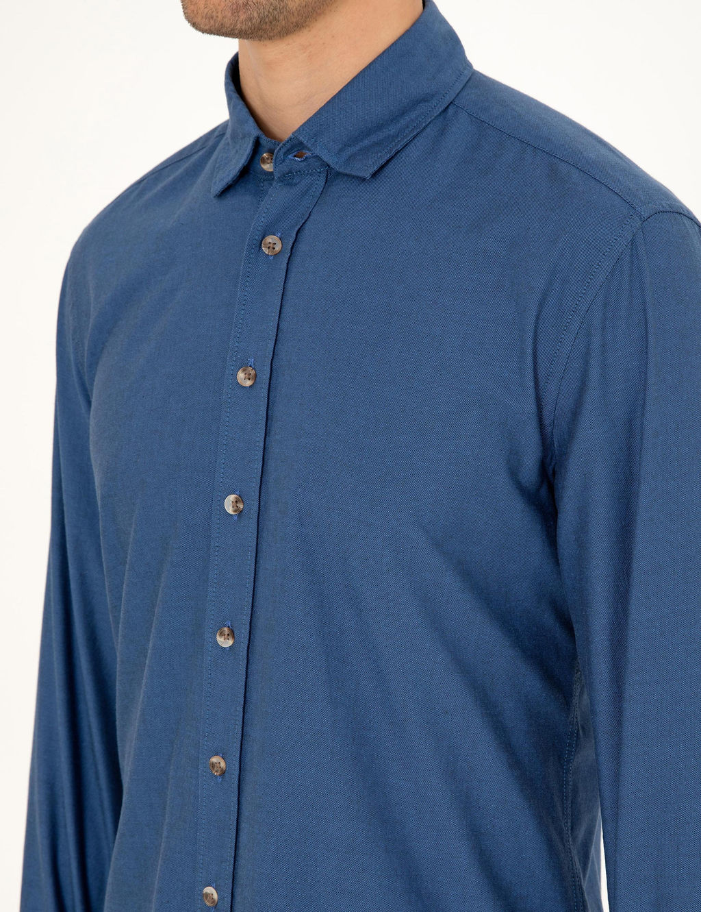 Рубашка Pierre Cardin Slim Fit дл рукав индиго