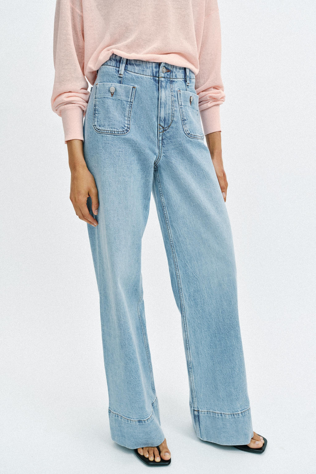 JEANS Z1975 WIDE LEG TIRO ALTO BOLSILLOS / Azul claro - Zara фото 2